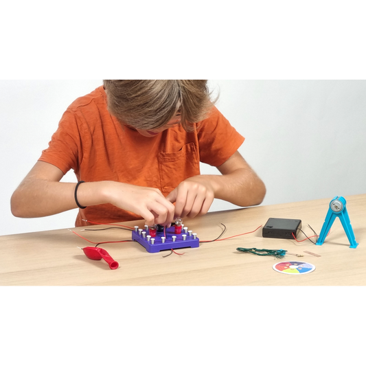 מעבדת חשמל, ערכת חשמל לילדים 25 ניסויים ראשונים מבית בוקי צרפת Buki France