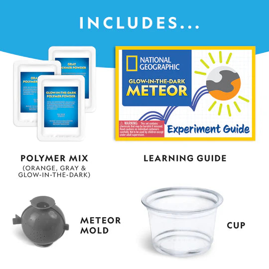 ערכת יצירה לילדים, ערכת חלל לילדים, מטאור זוהר בחושך - נשיונל ג'יאוגרפיק National Geographic