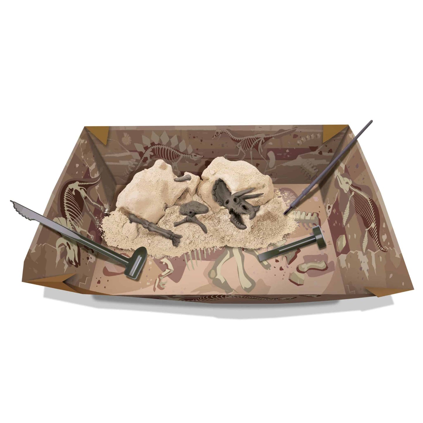 ערכת פלאונטולוגיה לילדים, ערכת חפירה שלד דינוזאור Triceratops - 4m