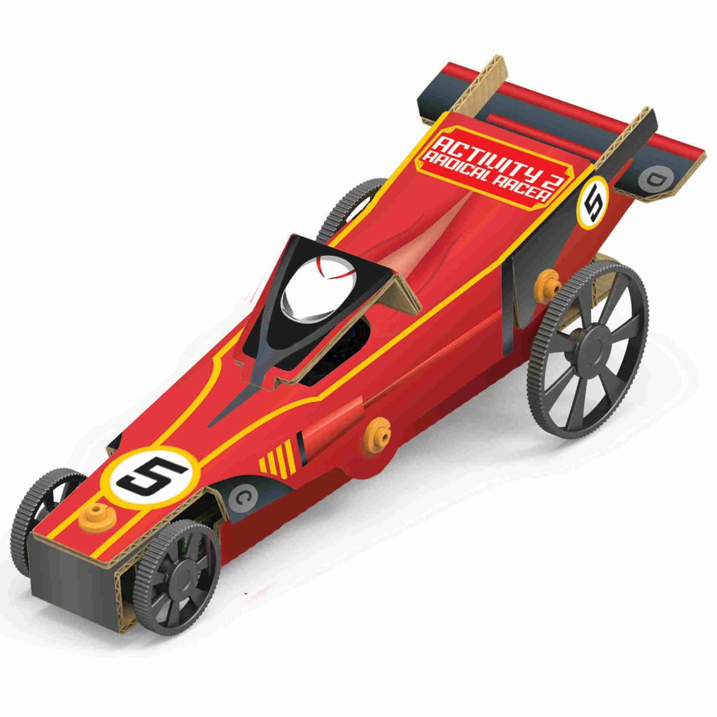 ערכת מדע לילדים, הרכבת מכונית מרוץ מנייר מונעת טכנולוגיה - 4m