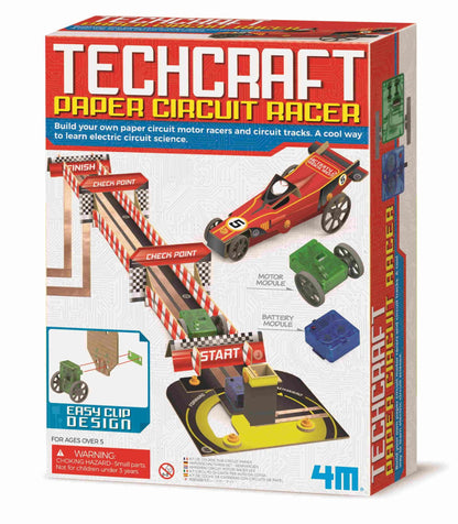 ערכת מדע לילדים, הרכבת מכונית מרוץ מנייר מונעת טכנולוגיה - 4m