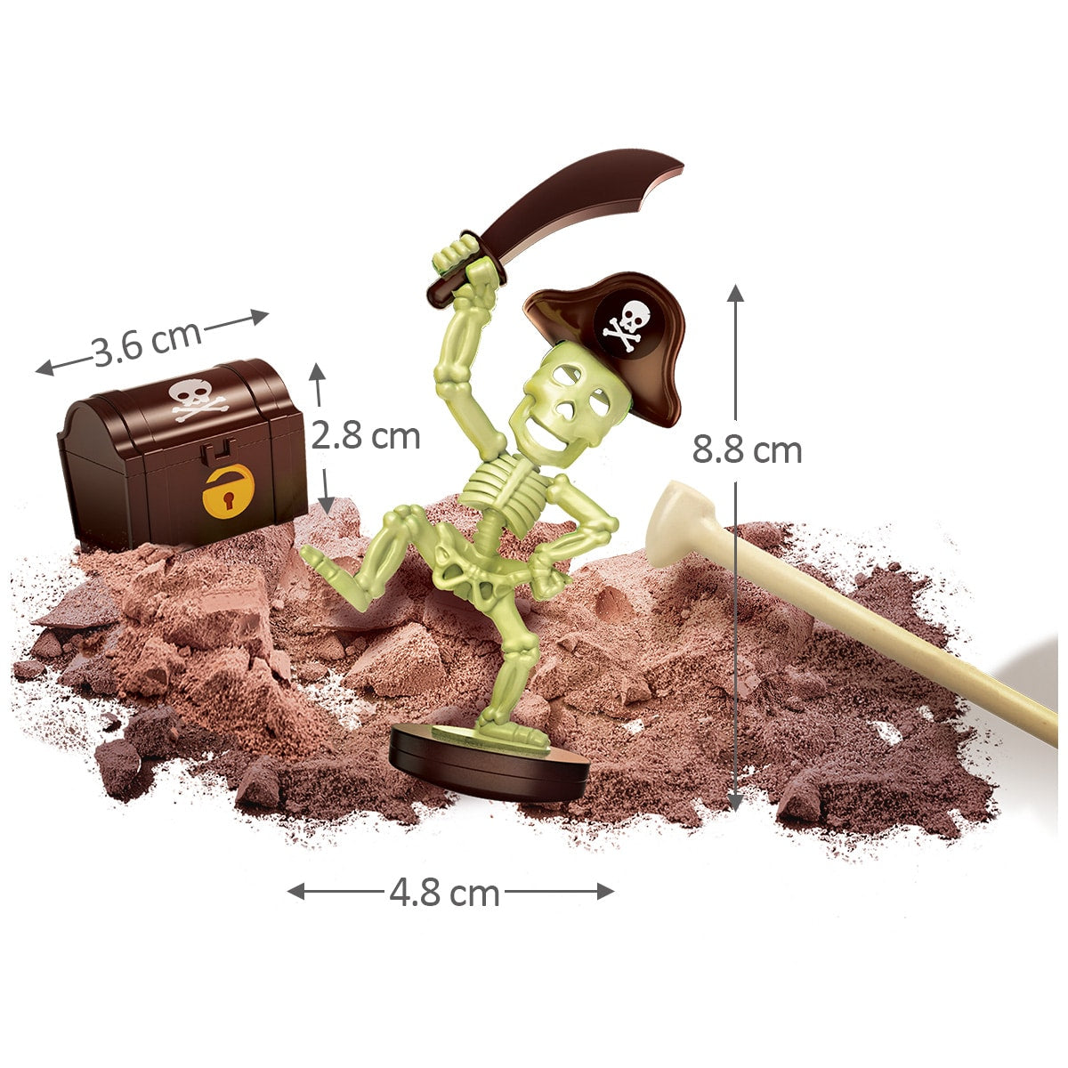 ערכת חפירה לילדים, ערכת מדע לילדים, חפירת פיראט זוהר - 4m